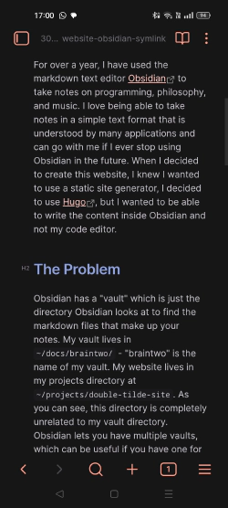 The article on my phone