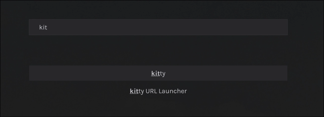 Searching for kitty with rofi